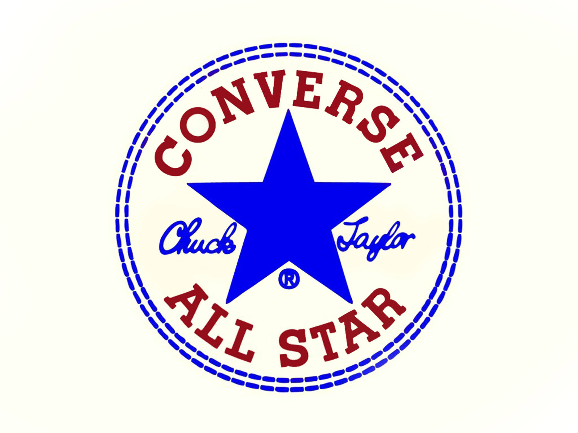 Strålandeblå Converse-logotyp. Wallpaper