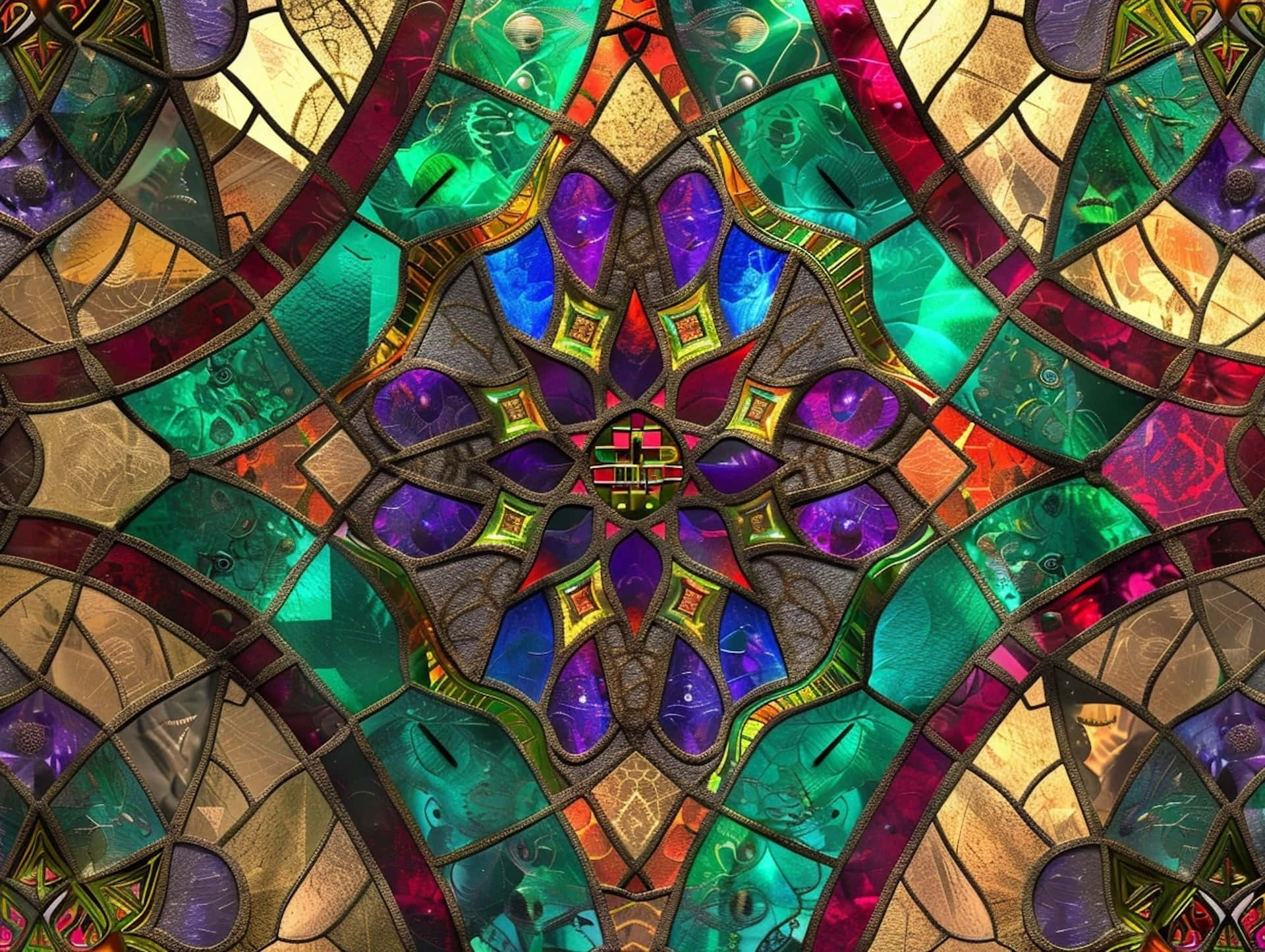 Download Radiant Kaleidoscope Stained Glass Wallpaper | Wallpapers.com