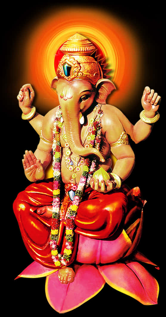 Radiant Lord Ganesh Artwork PNG
