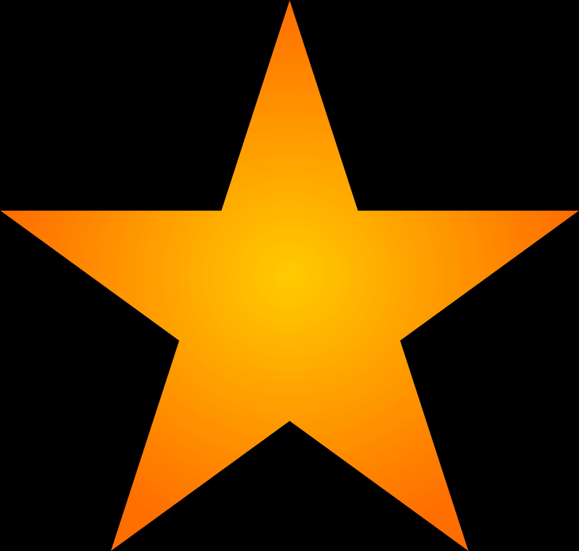 Radiant Orange Star Graphic PNG