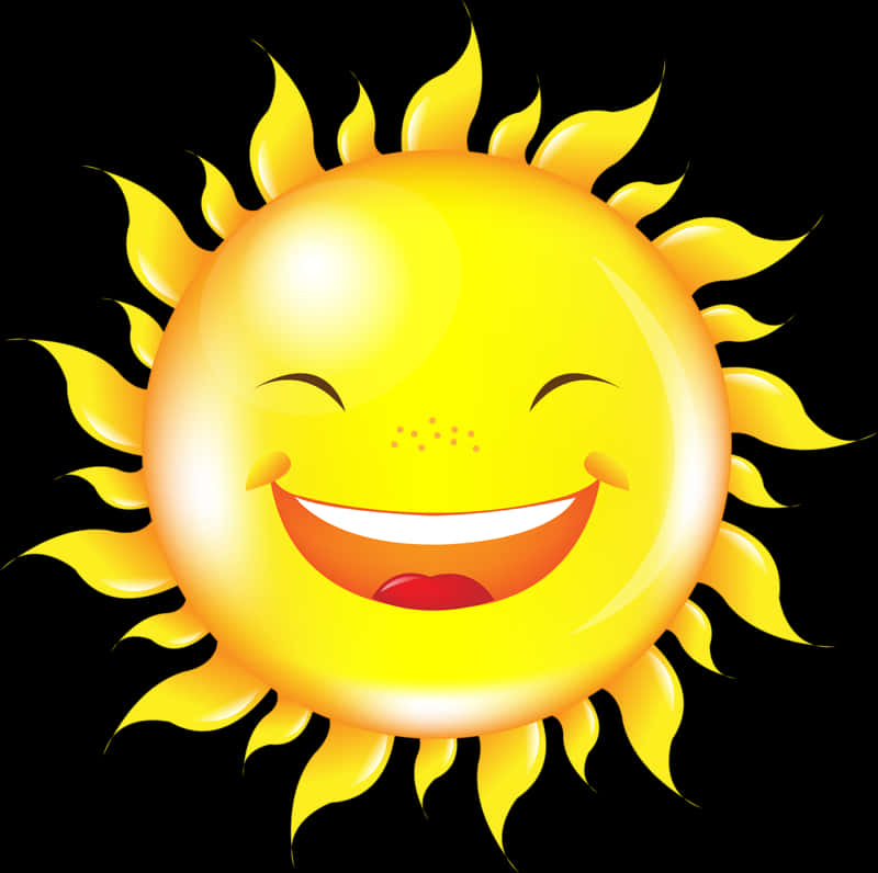 Radiant Smiling Sun Illustration PNG