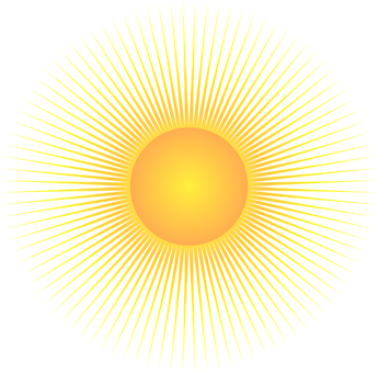 Radiant Sun Graphic PNG