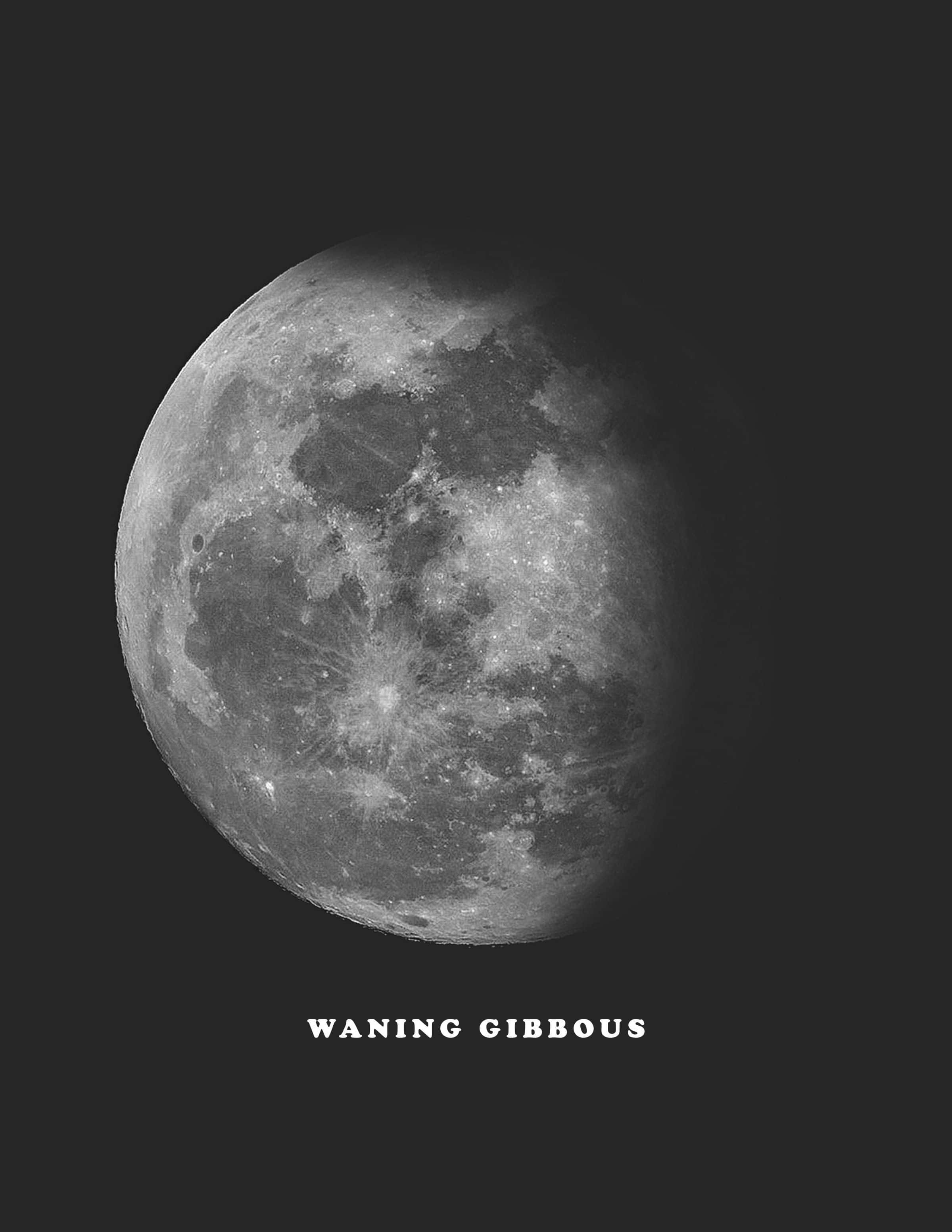 Radiant Waning Gibbous Moon In Night Sky Wallpaper