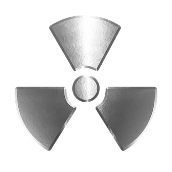 Radiation Symbol Icon Metallic Texture PNG