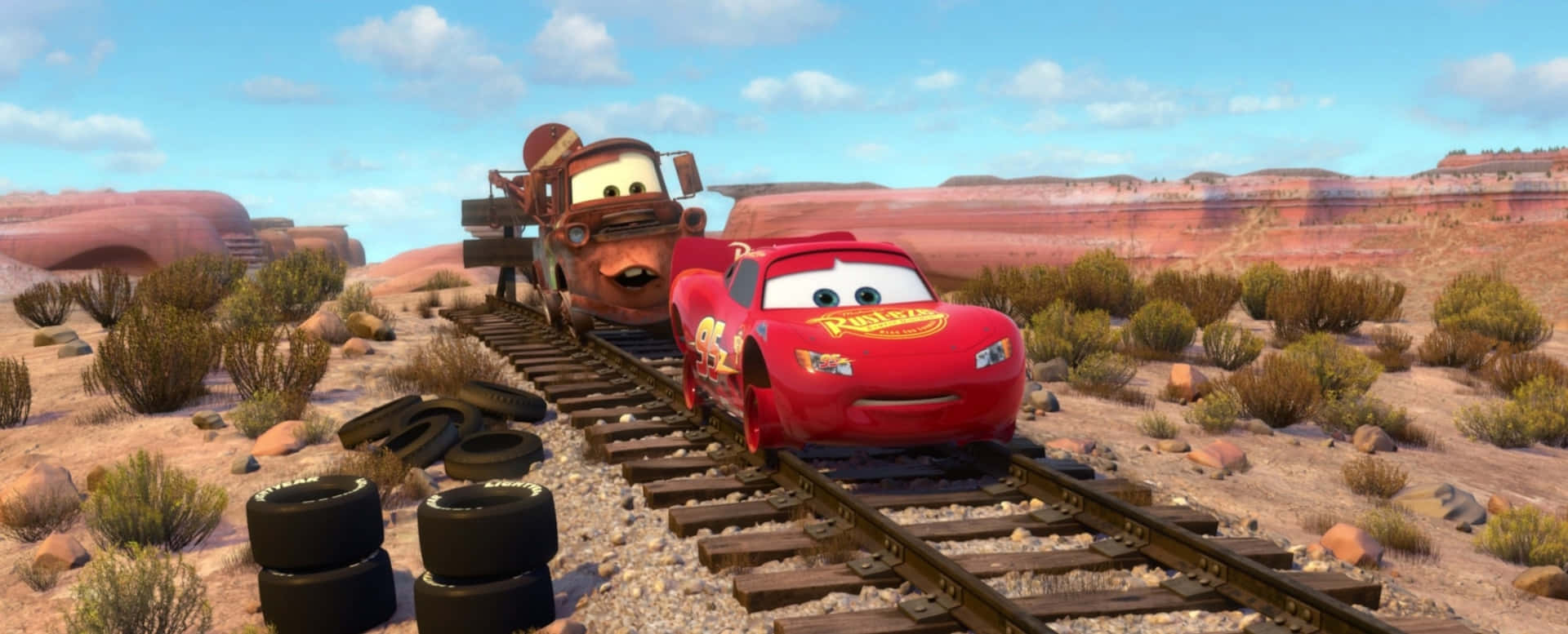 Cars 3 - A Train On The Tracks Wallpaper