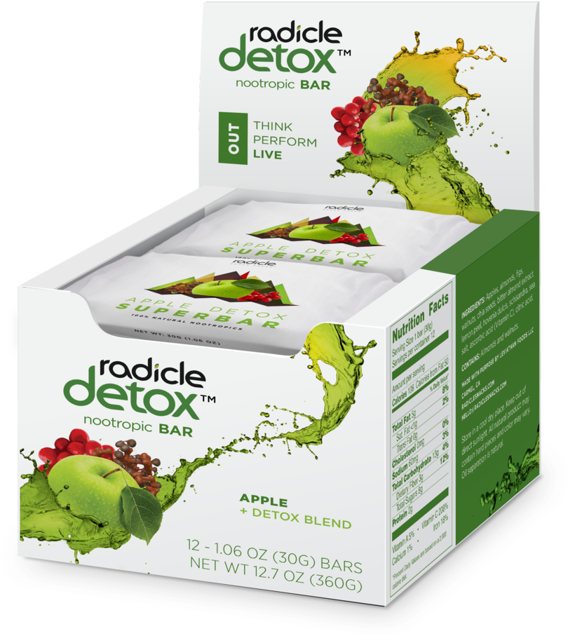 Radicle Detox Nootropic Bar Packaging PNG