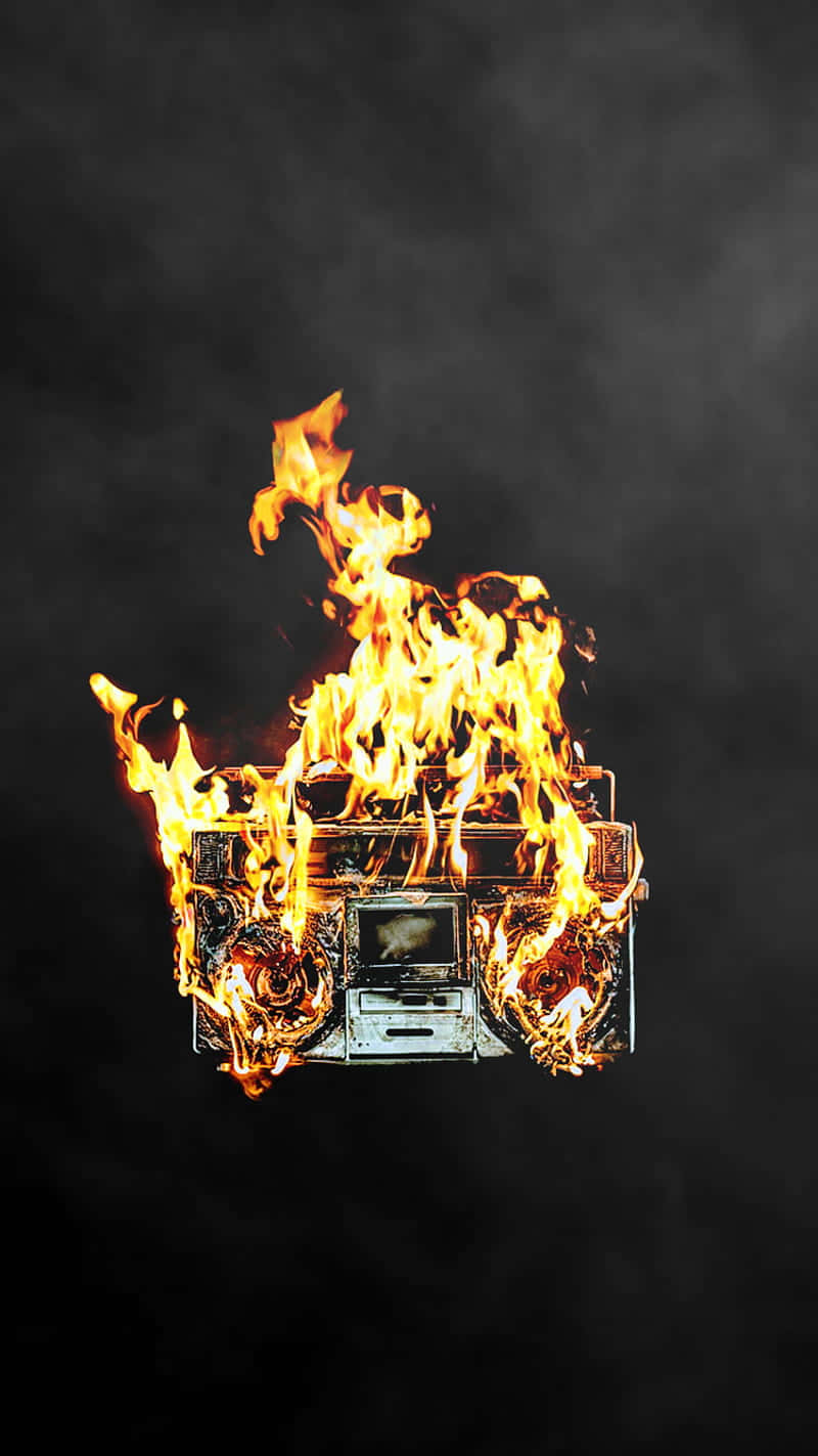 Radio On Fire Digital Art Background