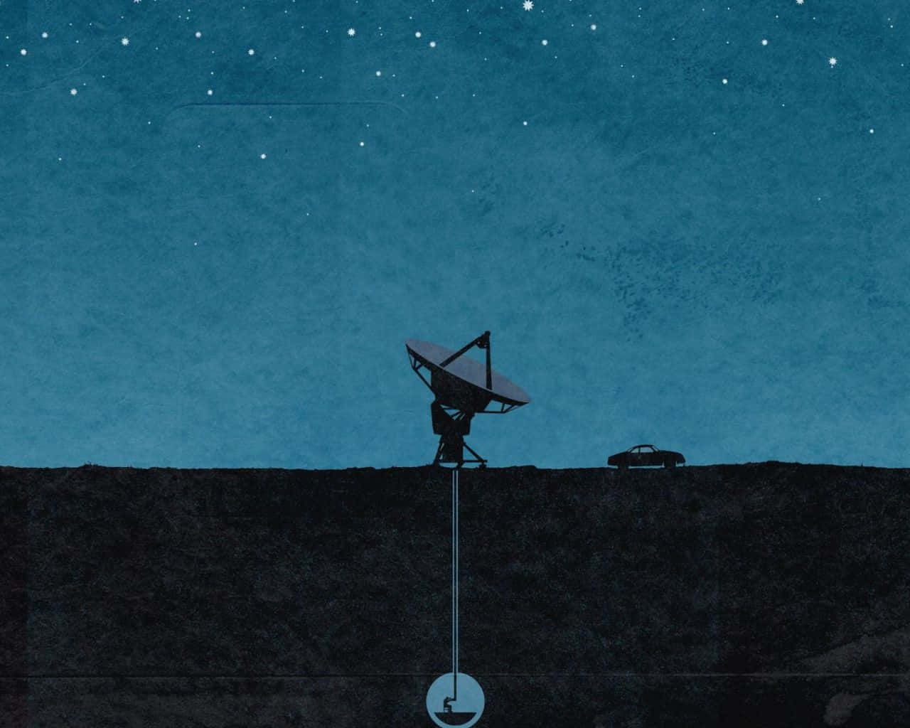A majestic radio telescope scanning the sky Wallpaper