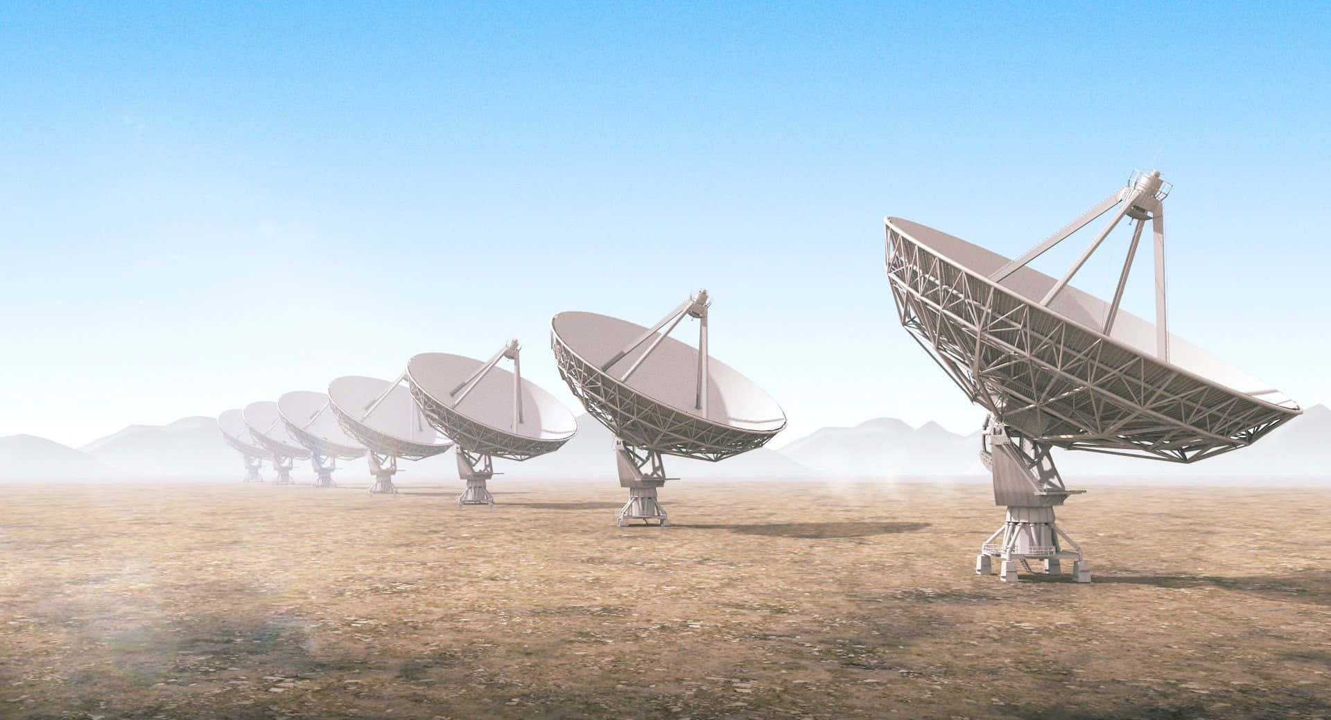 Majestic Radio Telescope Scanning the Sky Wallpaper