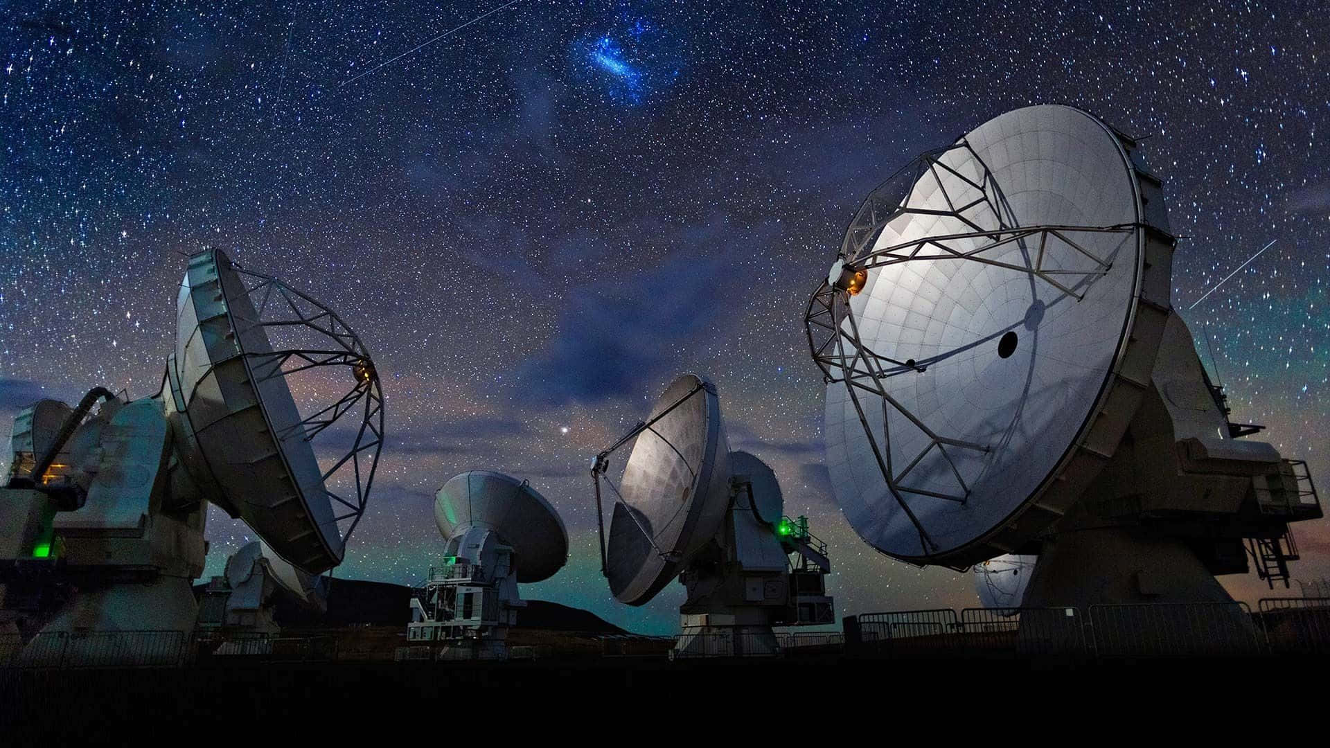 Captivating Radio Telescope Observing the Sky Wallpaper