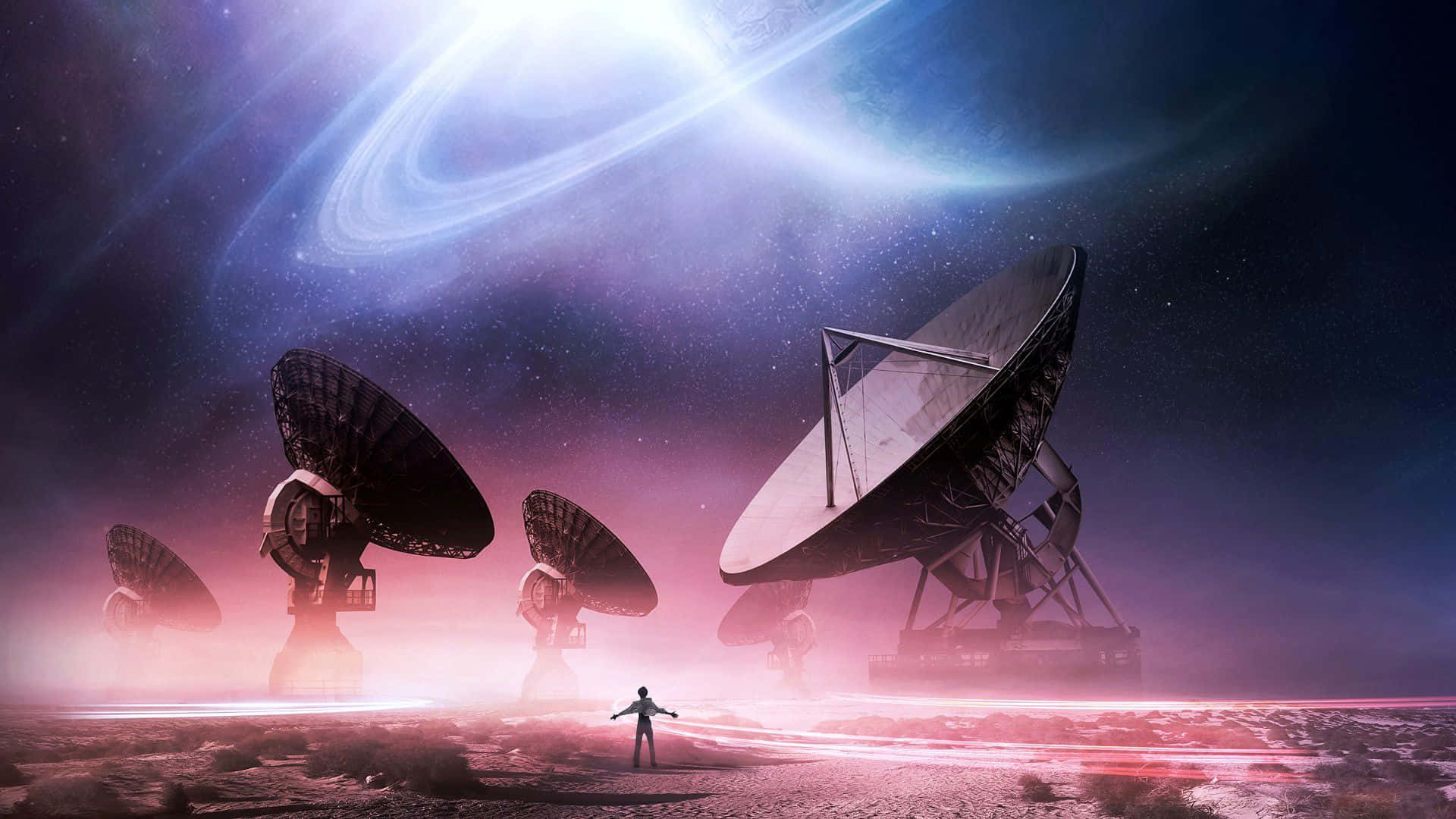 Impressive Radio Telescope in action at a remote observatory Wallpaper
