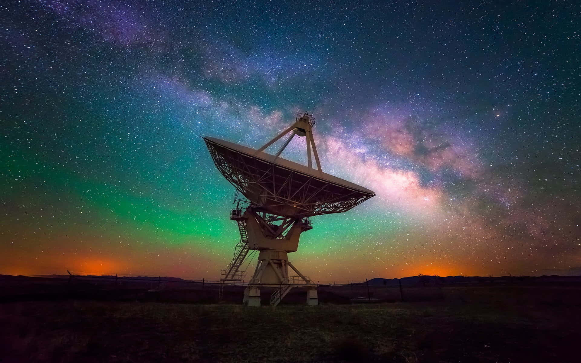 Majestic Radio Telescope in Action Wallpaper