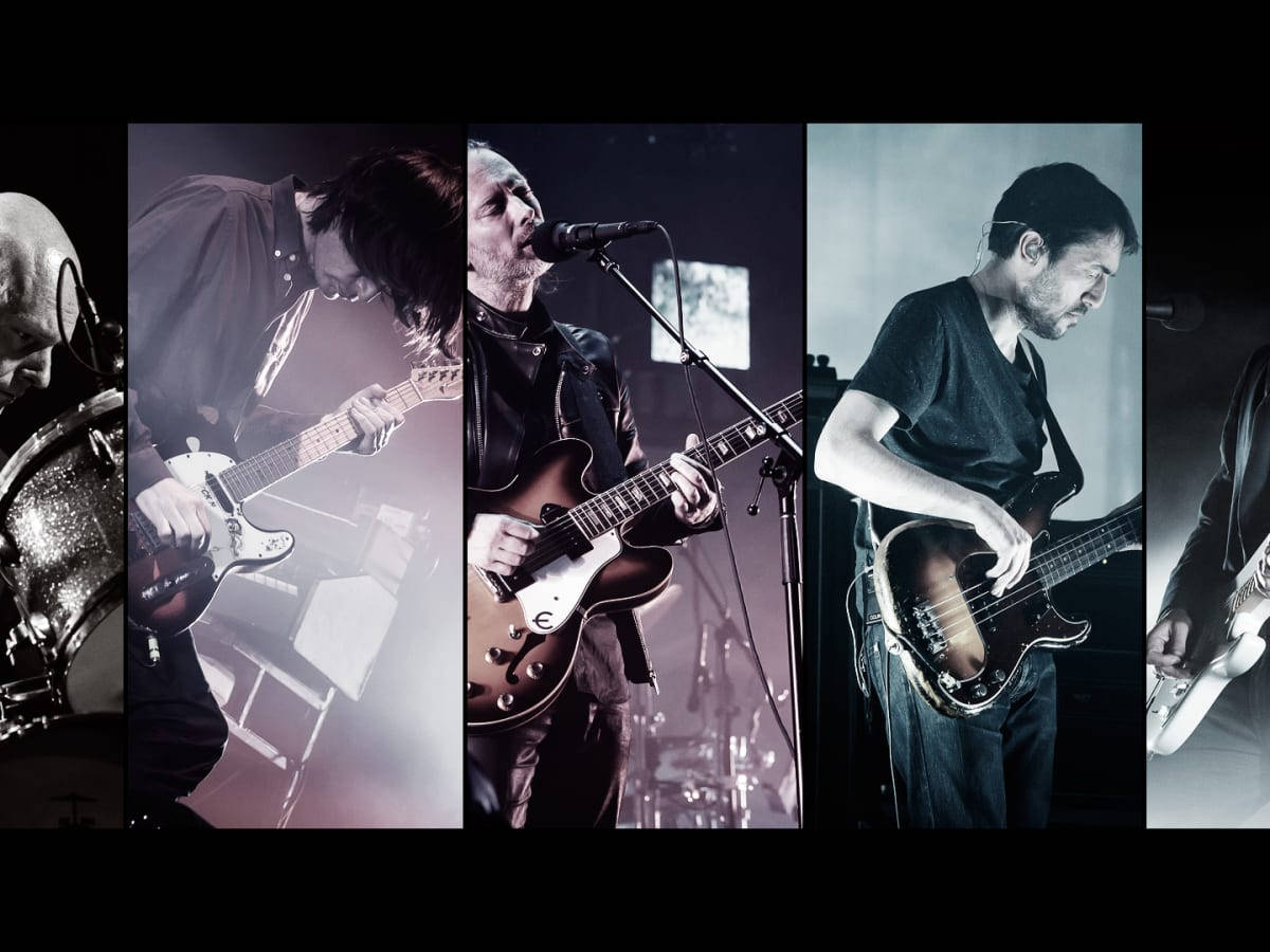 Zusammenstellungder Bandmitglieder Von Radiohead Wallpaper