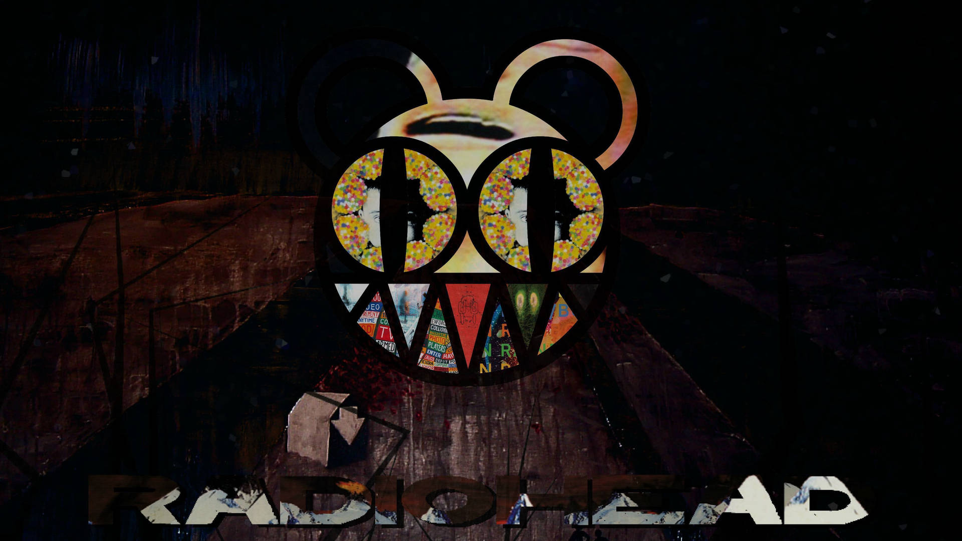 Download Radiohead Colored Bear Head Wallpaper 