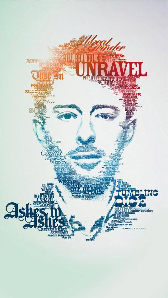 Radiohead Thom Yorke Neville Brody plakat: Fremhæv din unikke personlighed ved at vælge dette innovative design. Wallpaper