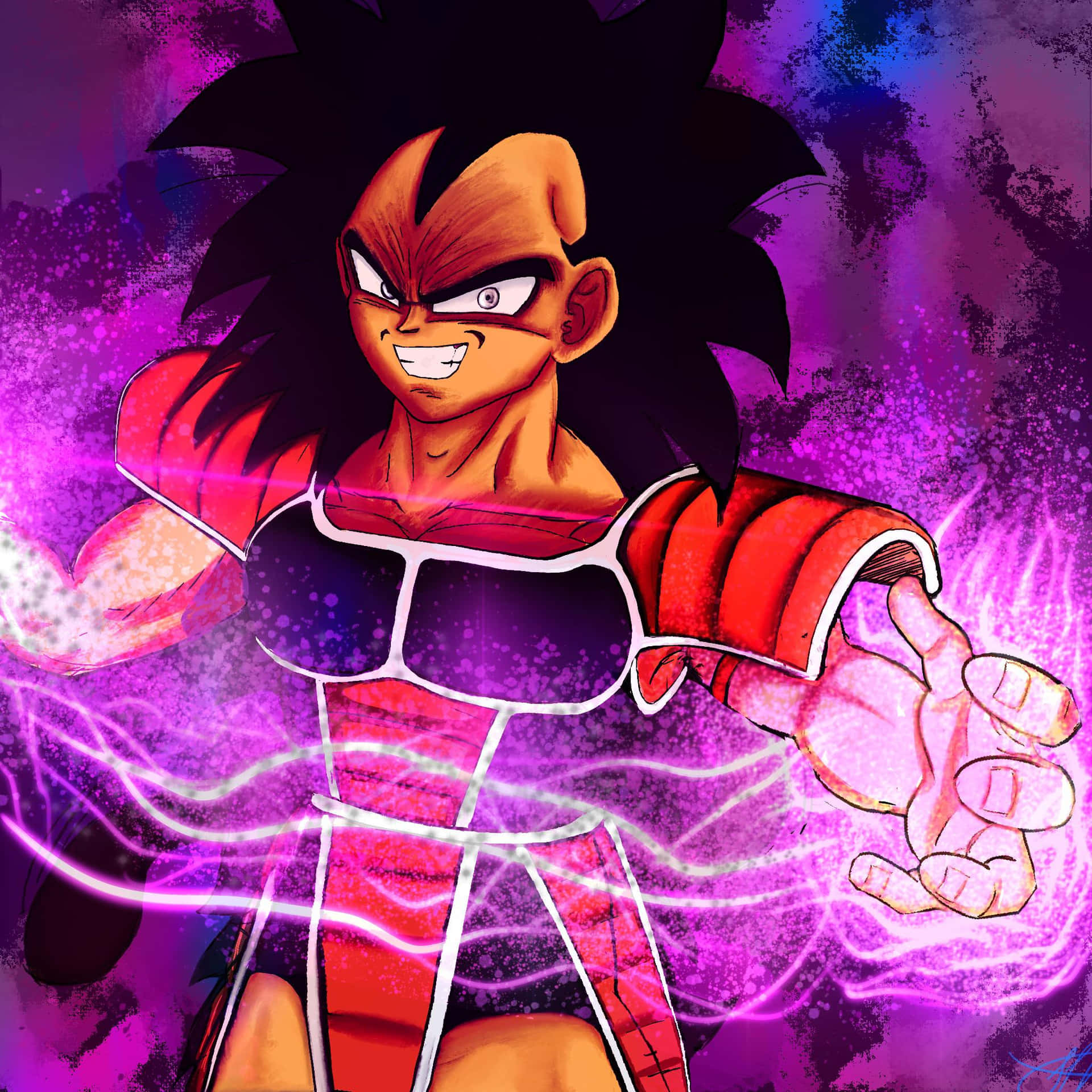 The Saiyan warrior Raditz ready for action. Wallpaper