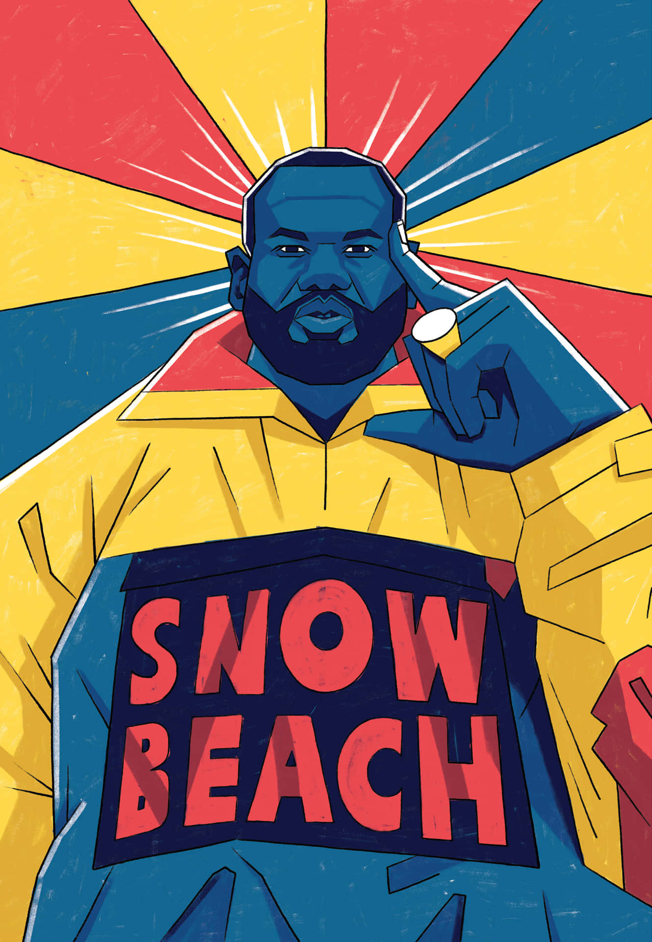 Raekwon Snow Beach Illustratie Achtergrond