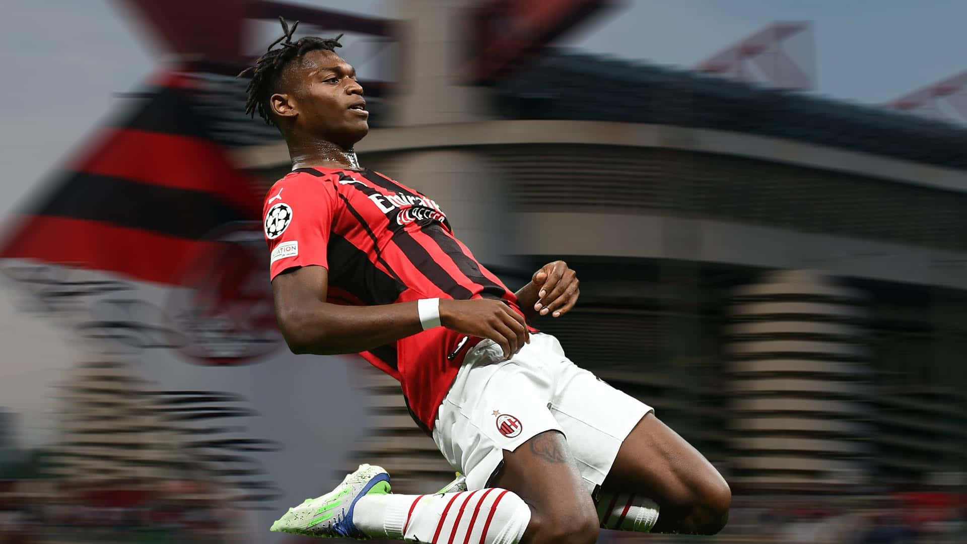 Rafael Leao A C Milan Action Shot Wallpaper