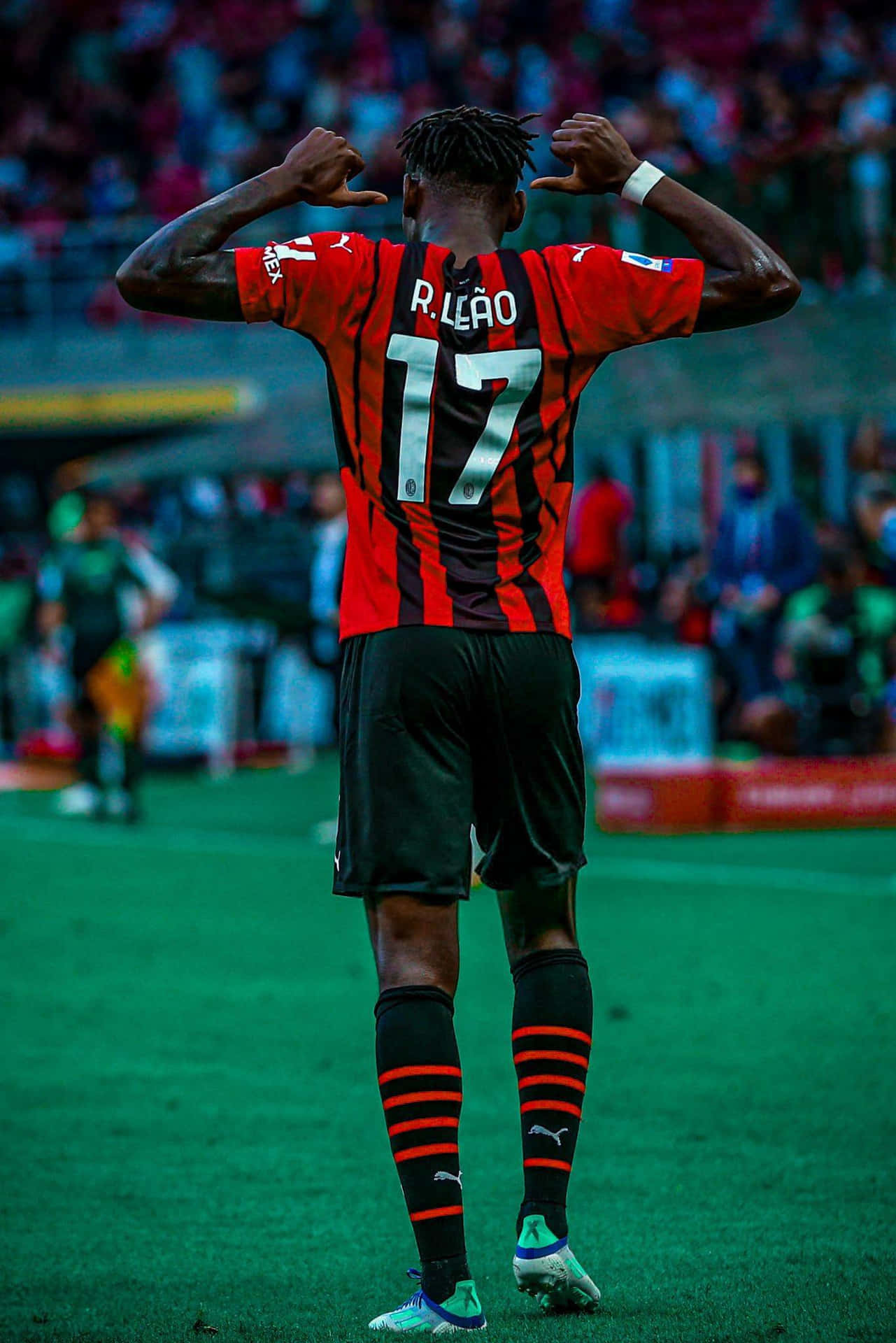 Rafael Leao Celebration Milan Jersey Wallpaper