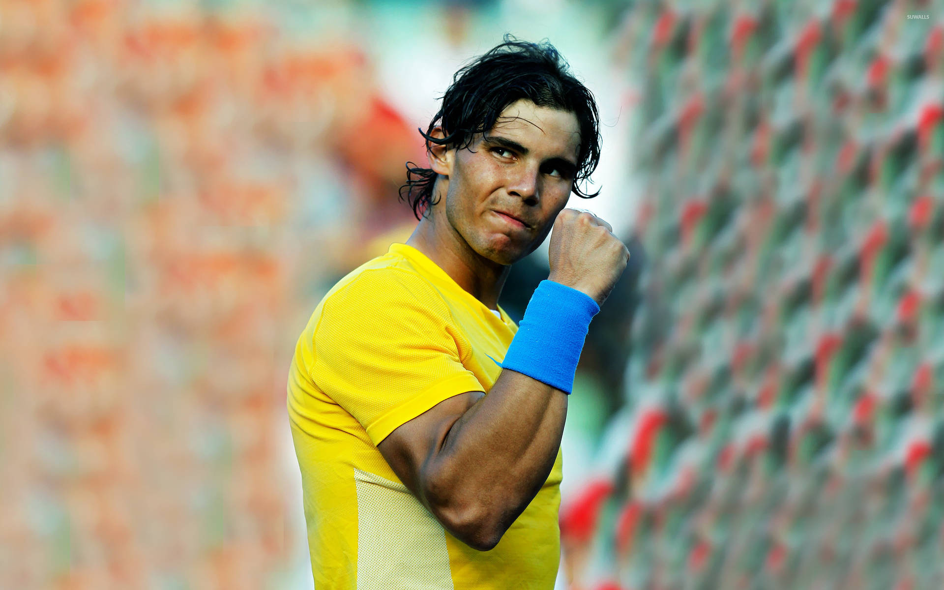 Rafael Nadal Assured Fist Pump Pose Wallpaper