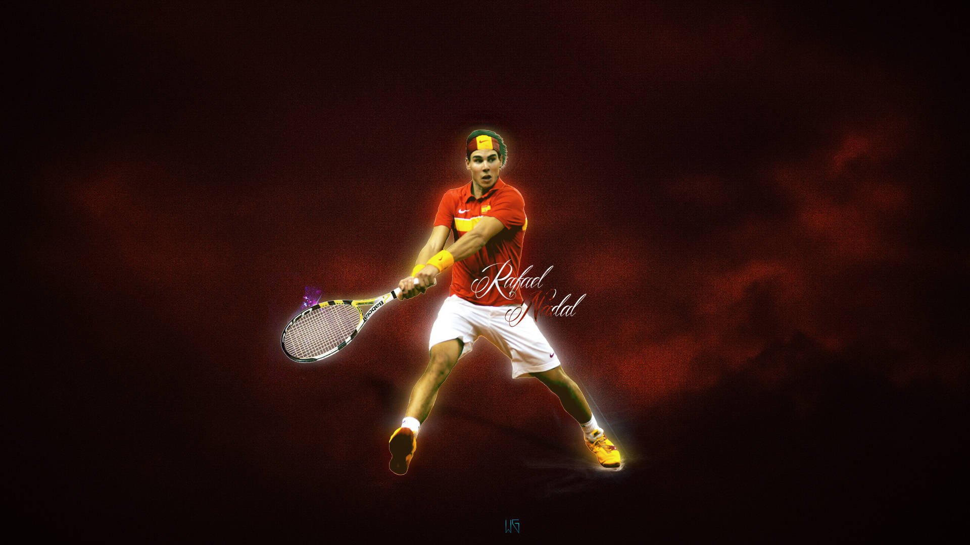 Rafael Nadal Dramatic Effect Shot Wallpaper