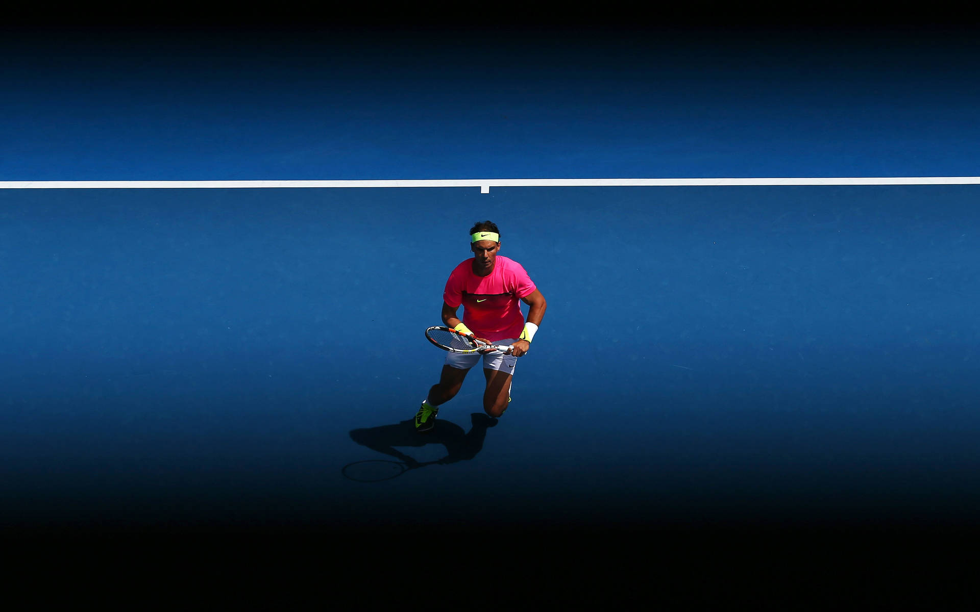 Rafael Nadal Running At Empty Court Wallpaper