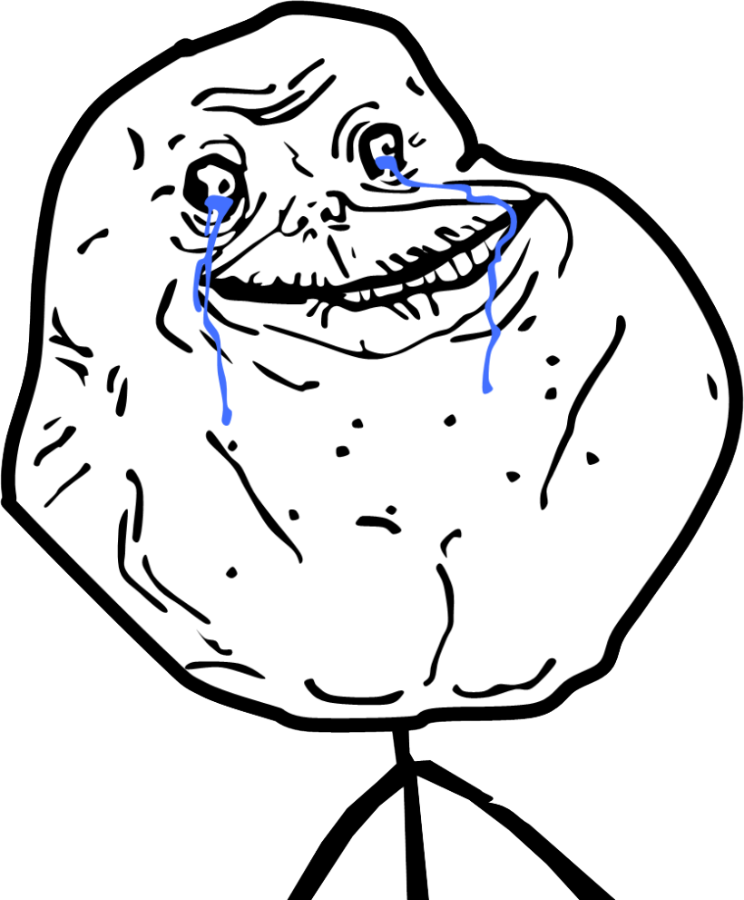 Rage Comic Forever Alone Crying PNG