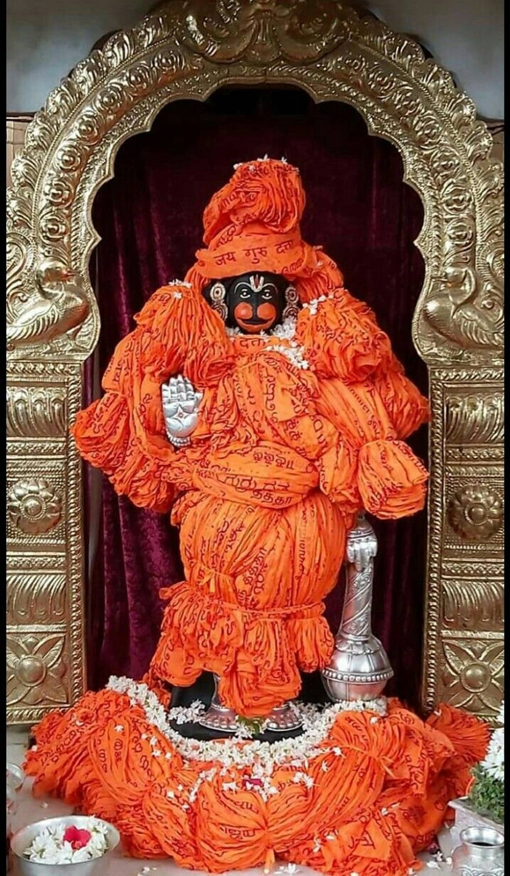 Raghavendra Statue Orange Aesthetic Clothes Wallpaper