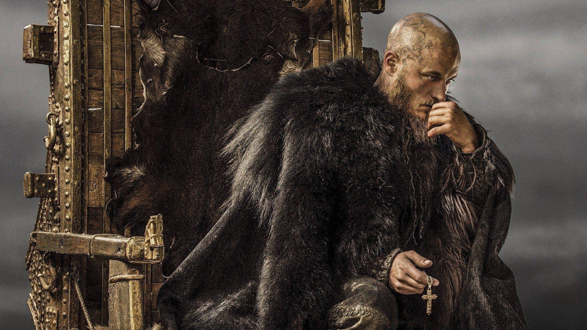 Ragnar fra Viking på en trone Wallpaper