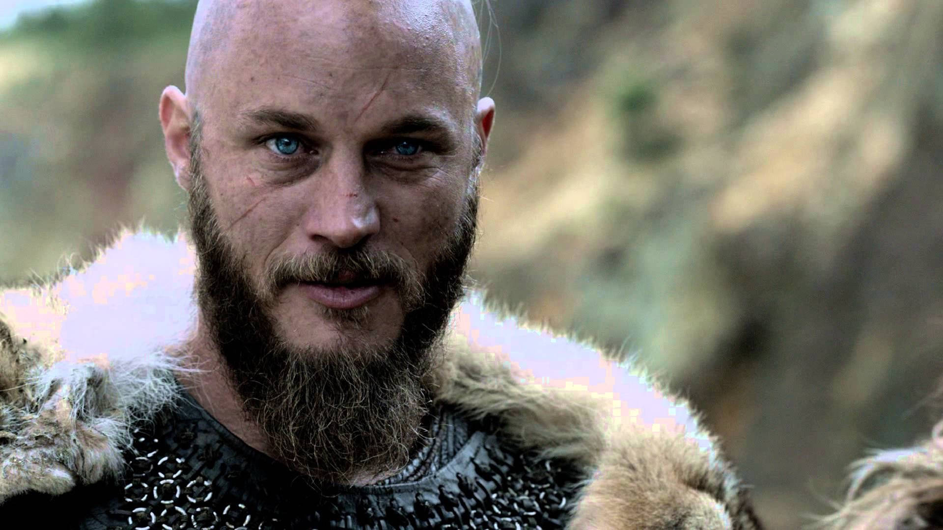 Ragnar Lothbrok 4K Vikinger Tæt-på Tapet Wallpaper