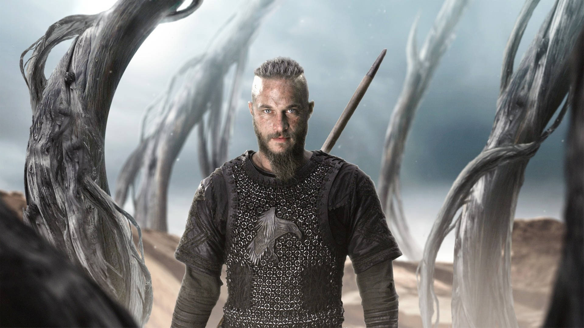Ragnar Lothbrok 4K Vikings Driftwood Wallpaper