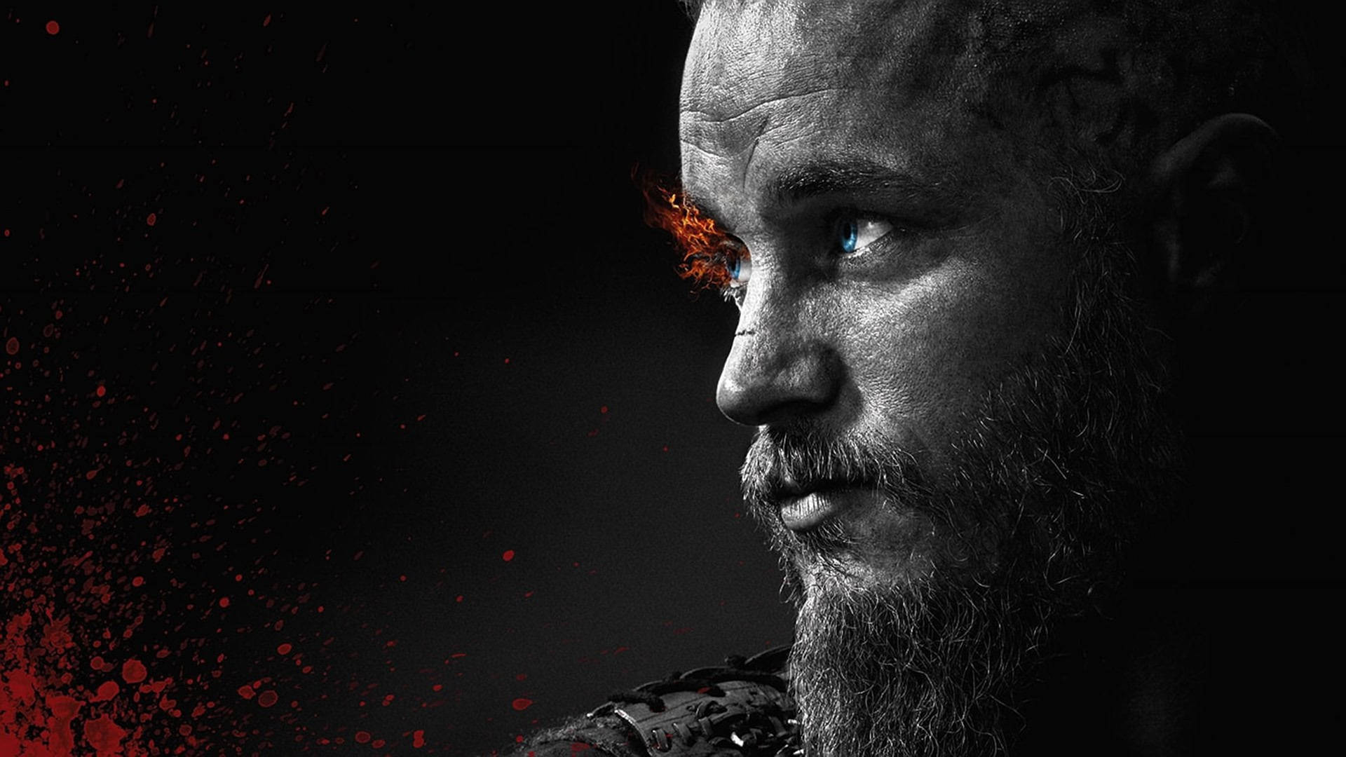 Ragnar Lothbrok 4K Vikings Fiery Eyelash Black And White Wallpaper