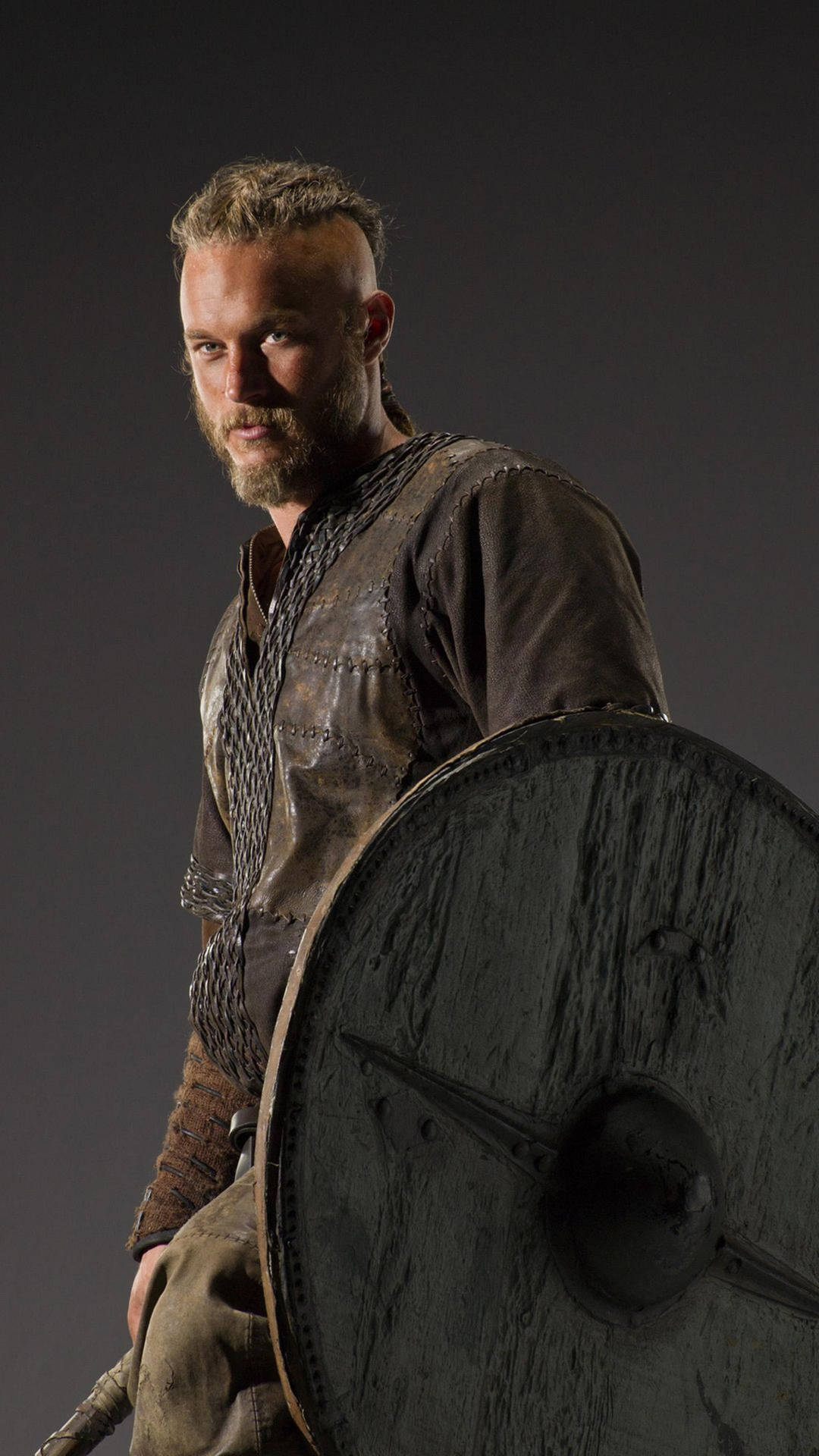 Ragnar Lothbrok 4K Wooden Shield Wallpaper