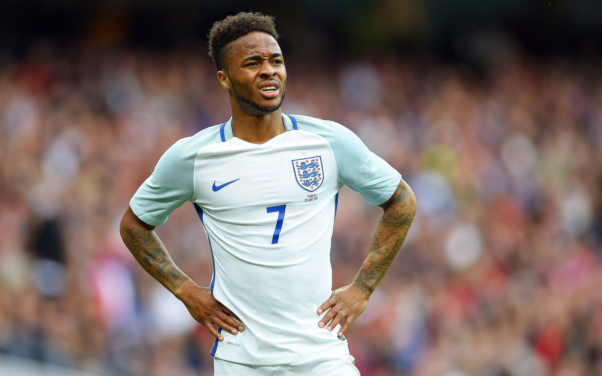 Raheem Sterling In White Dri-fit Background