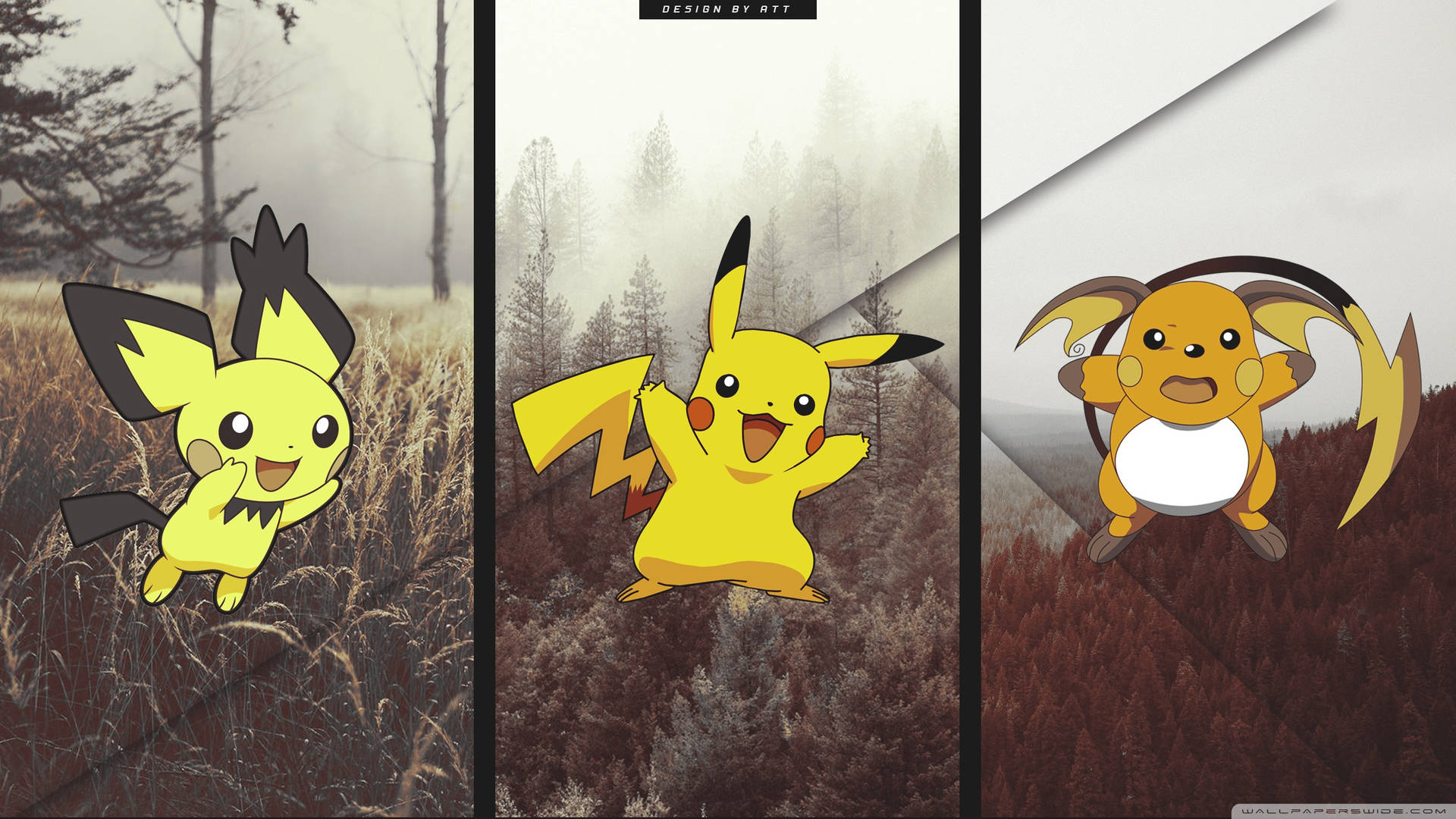 Surrounded by Nature: Raichu Evolution Wallpaper