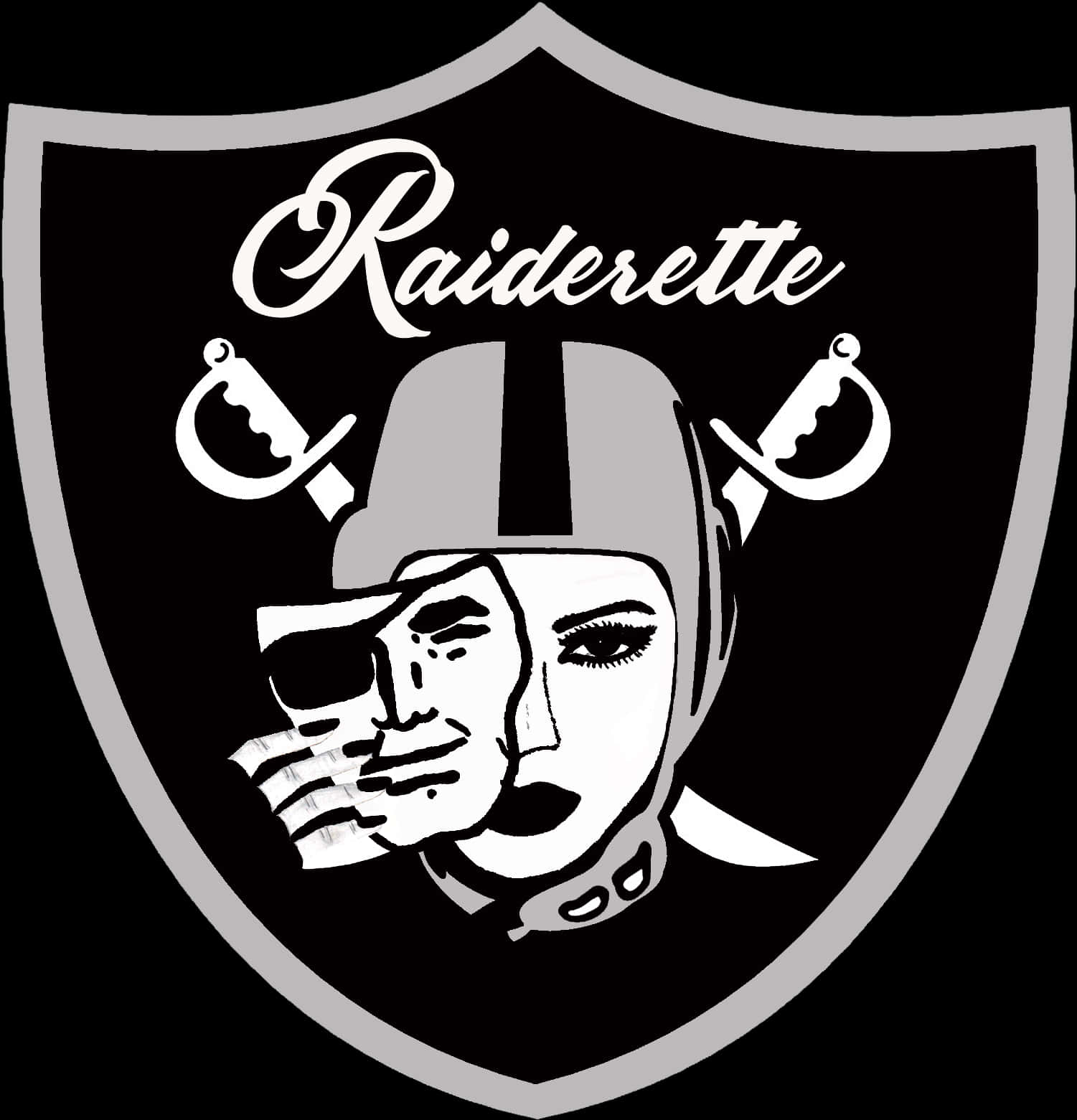 Raiderette Logo Blackand White PNG