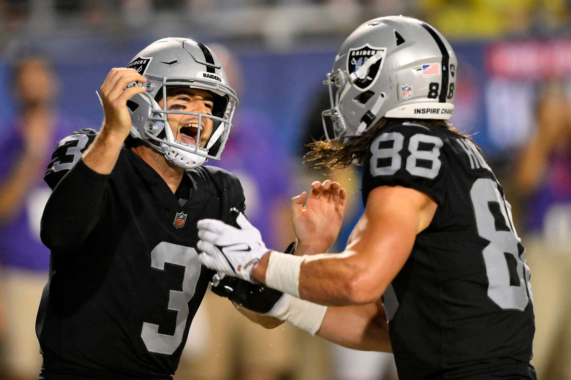 The Raiders Team in Action on the Field