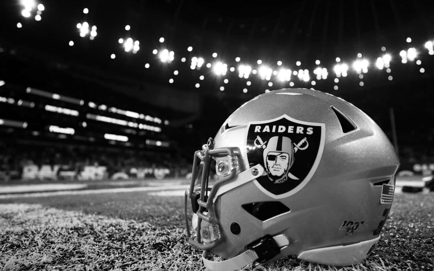 Raiders Helmet Stadium Lights Wallpaper
