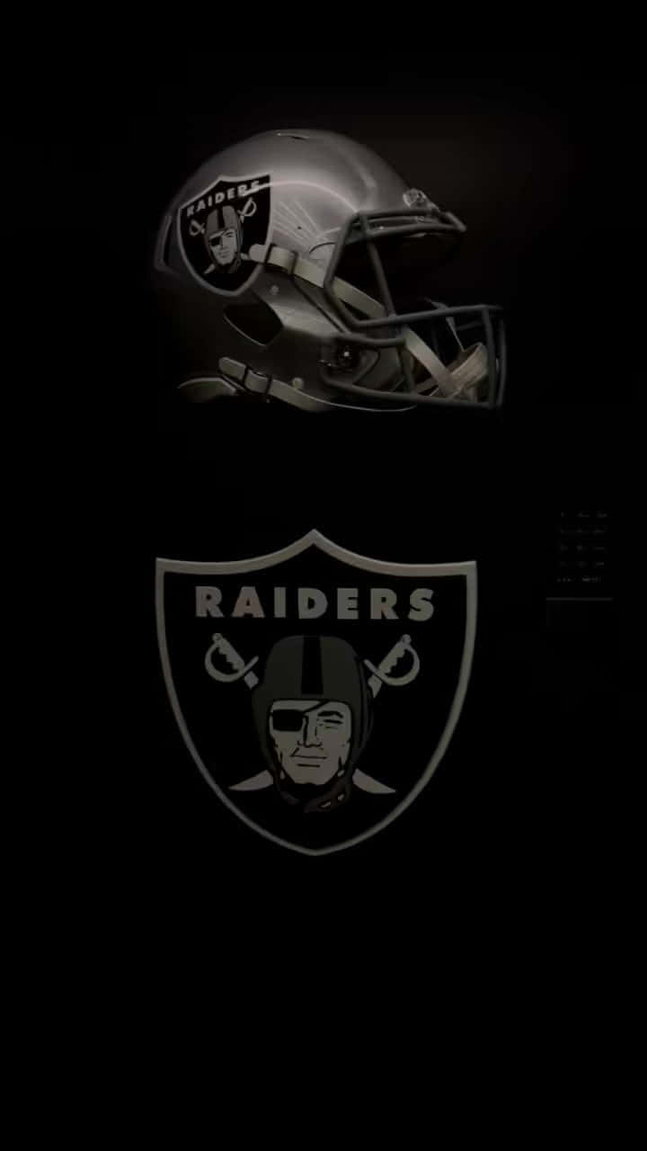 Raiders Helmetand Logo Dark Background Wallpaper