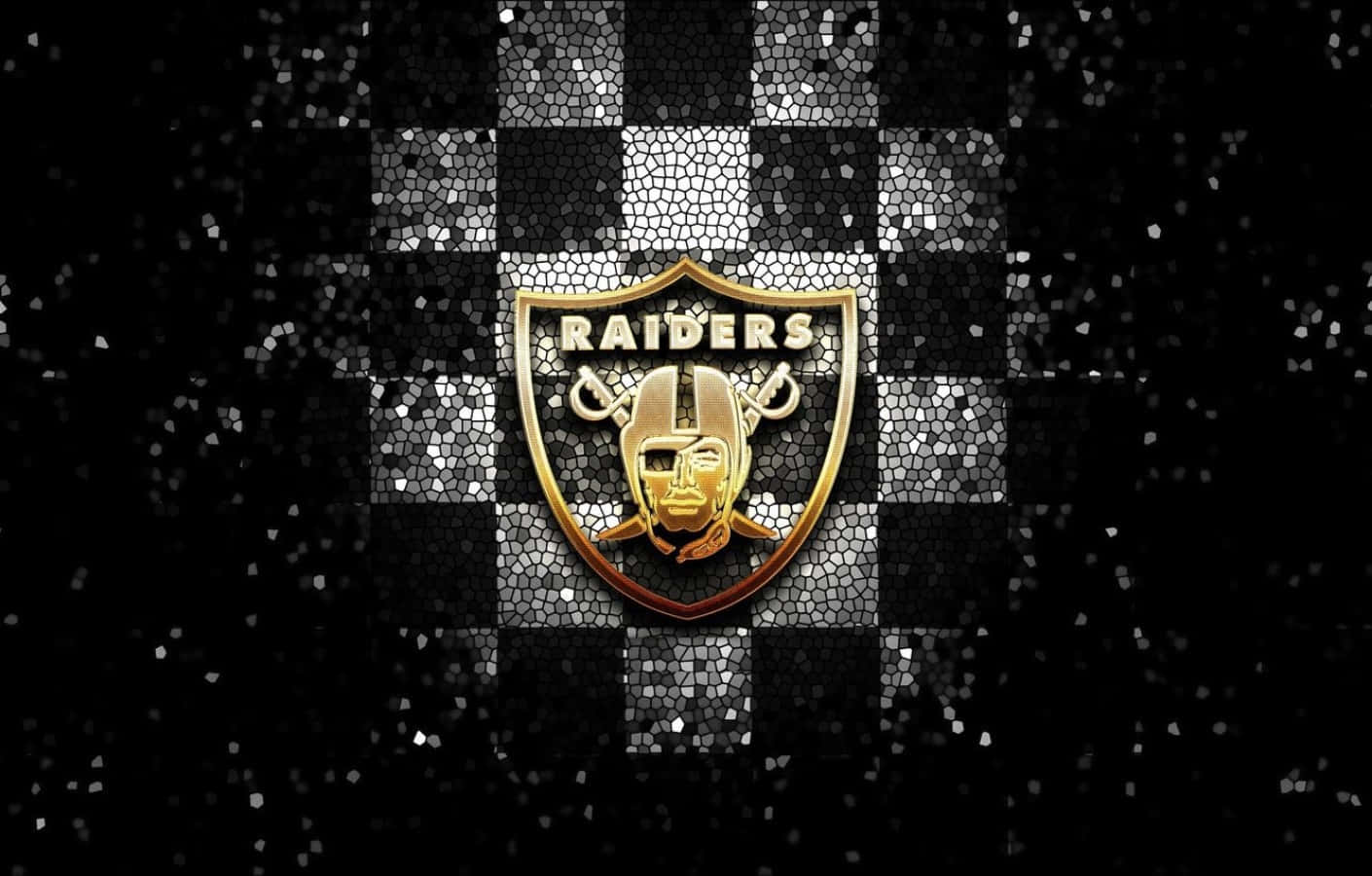 Golden Raiders Logo On Dispersing Checkers Wallpaper