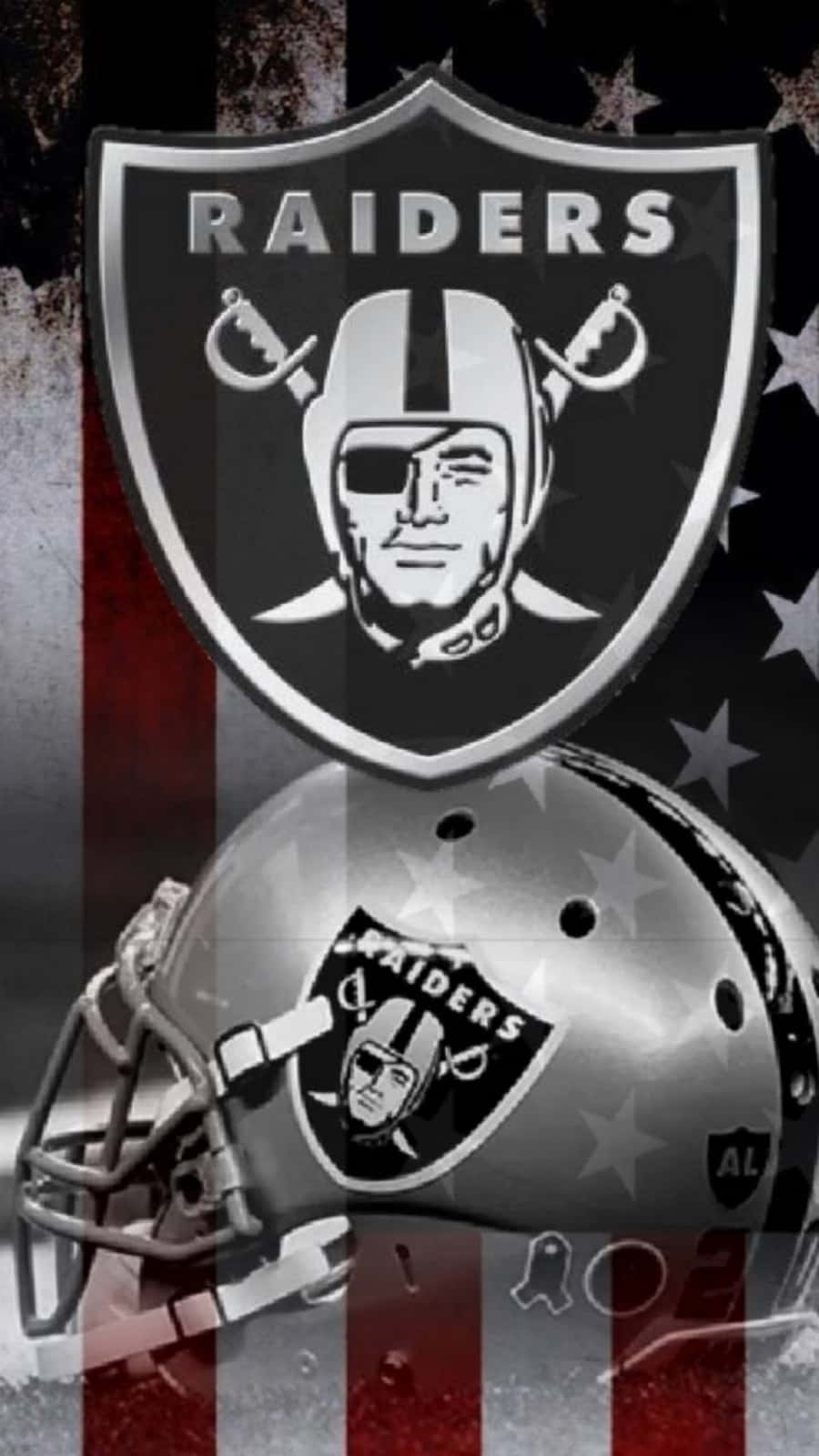 Raiders Logo On Silver Football Helmet Wallpaper
