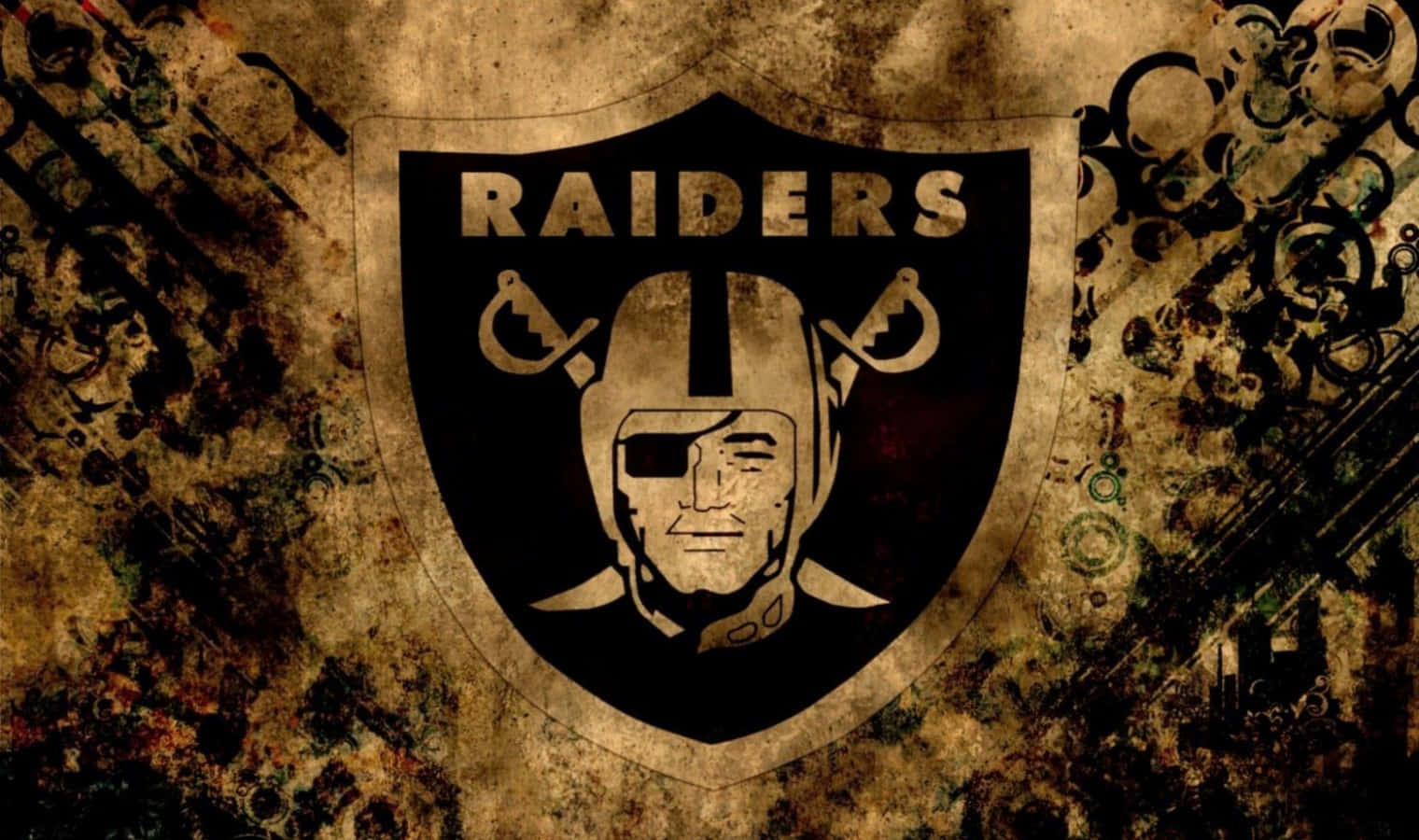 Logotipode Los Raiders En Estilo Grunge Sepia. Fondo de pantalla