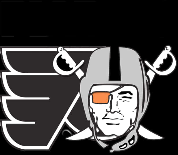 Raiders Logo Stylized Helmet PNG