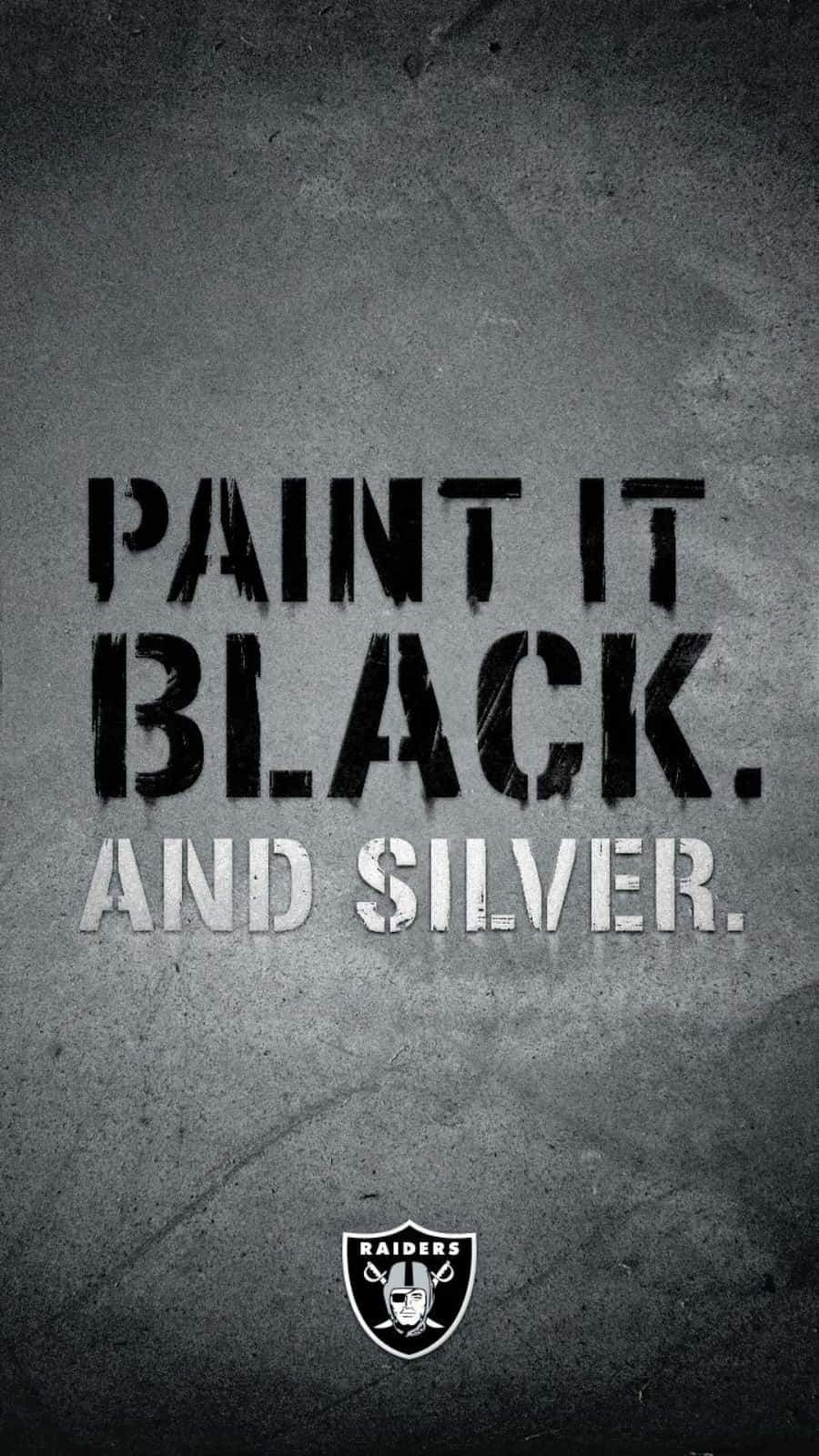 Raiders Logo Paint It Black And Silver Wallpaper