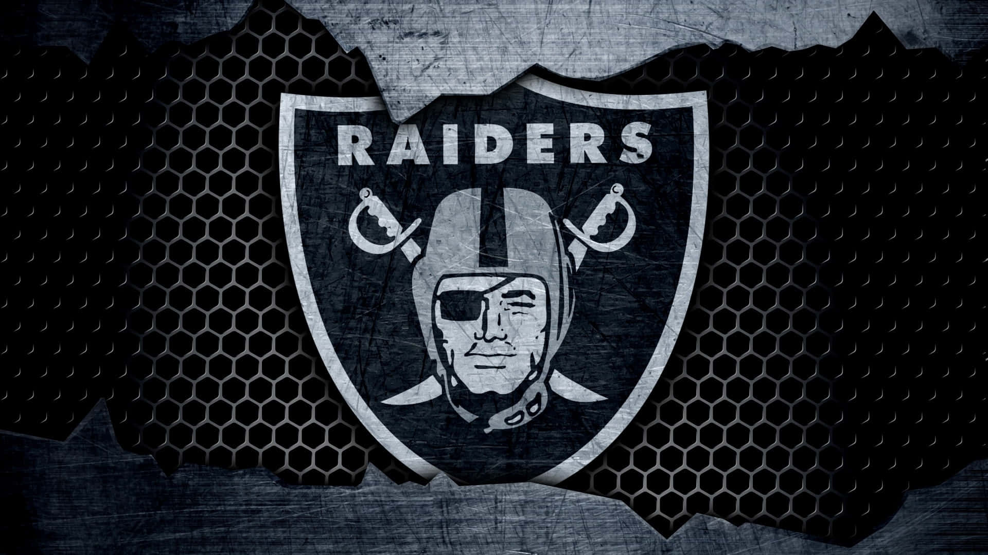 Raiders Team Emblem Grungy Background Wallpaper