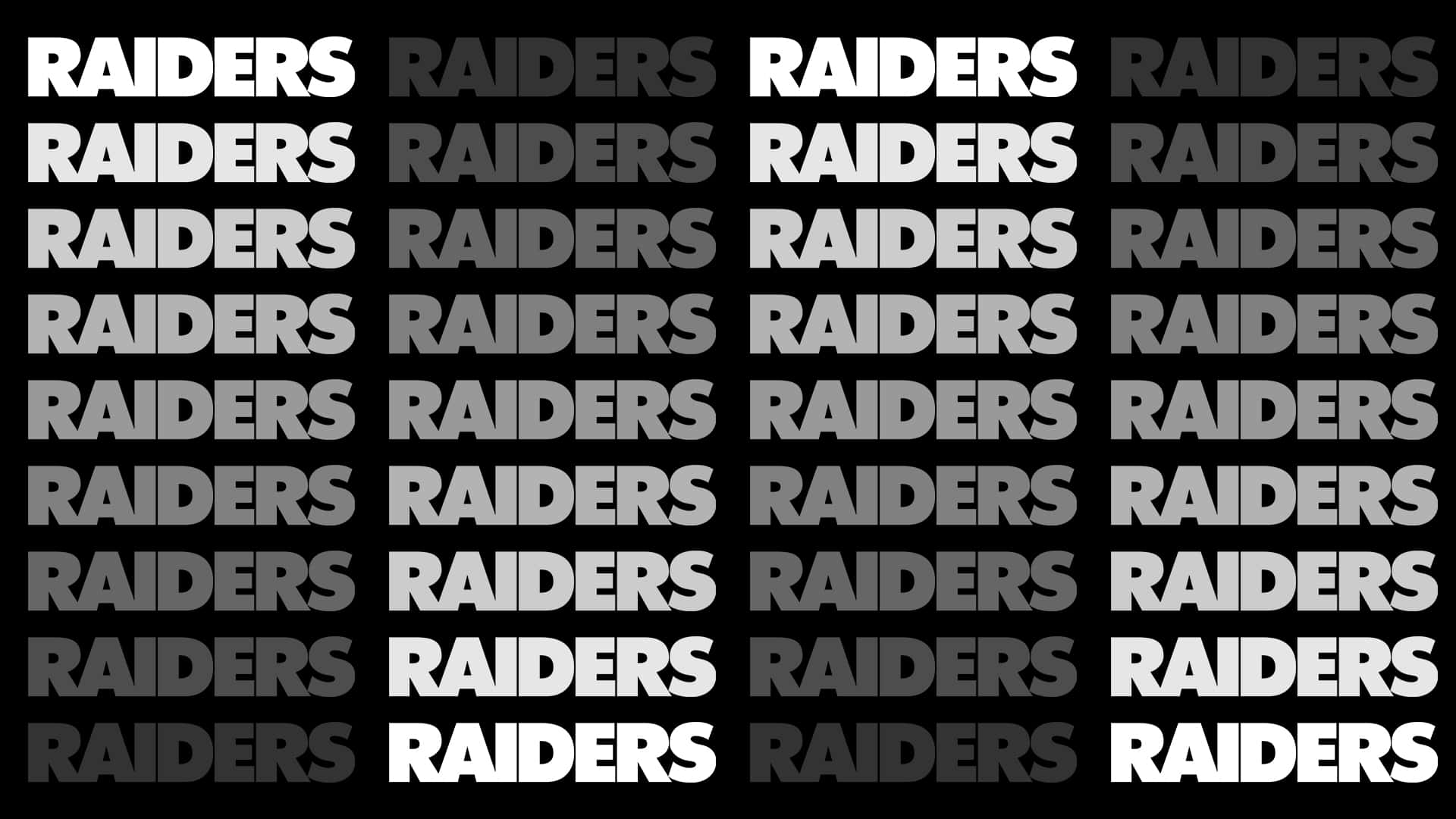 Raiders Text Pattern Blackand White Wallpaper