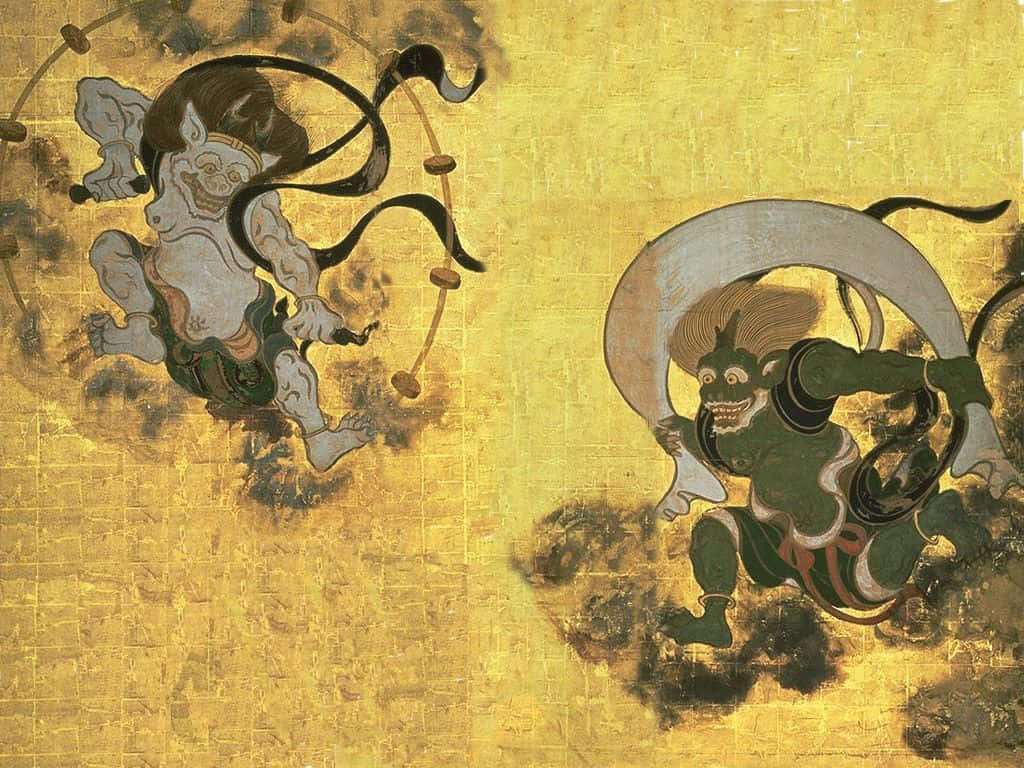 Raijin, the God of Thunder in Japanese Mythology Wallpaper