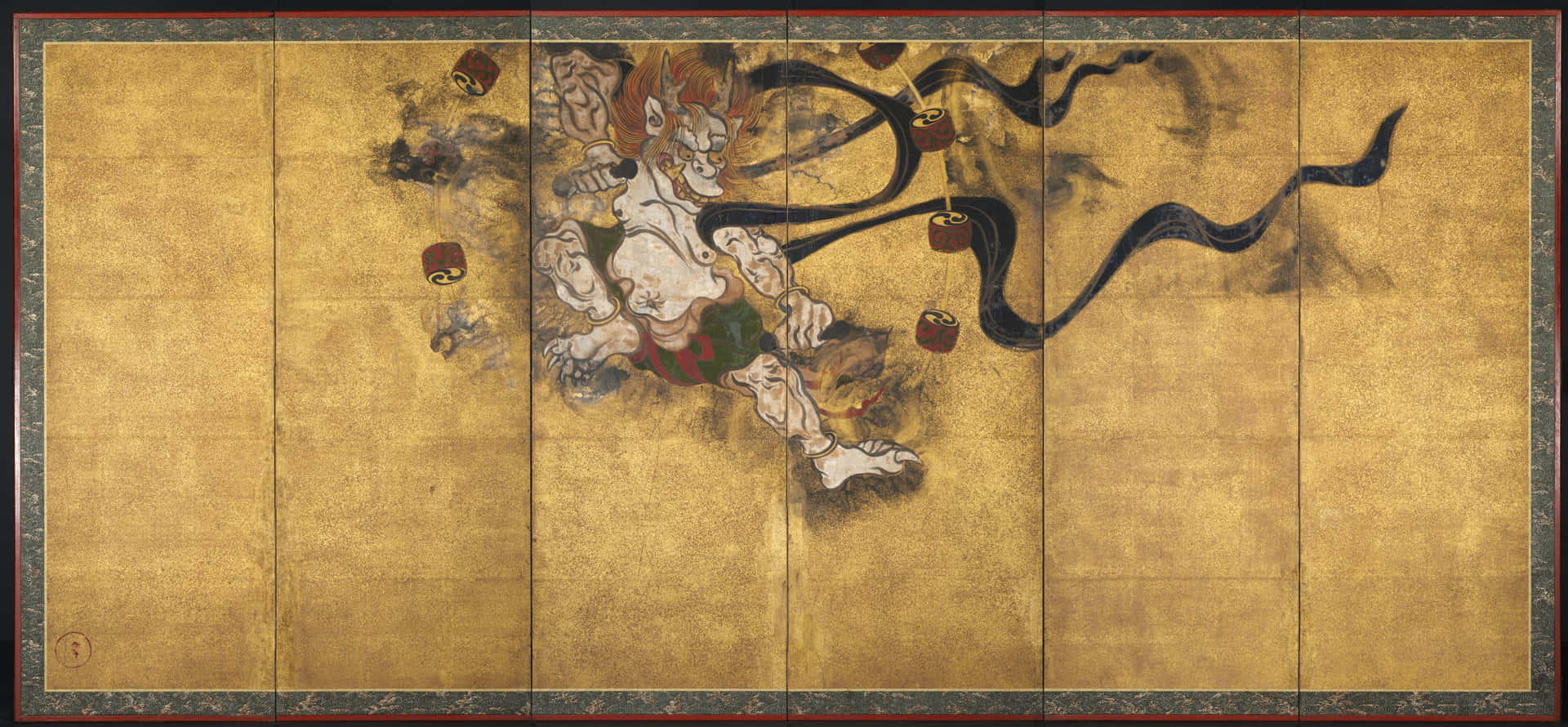 Raijin Traditionele Japanse Kunst Achtergrond