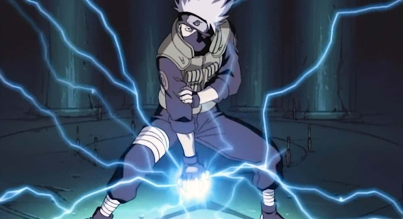 A powerful Raikiri lightning attack unleashed by Kakashi Hatake Wallpaper