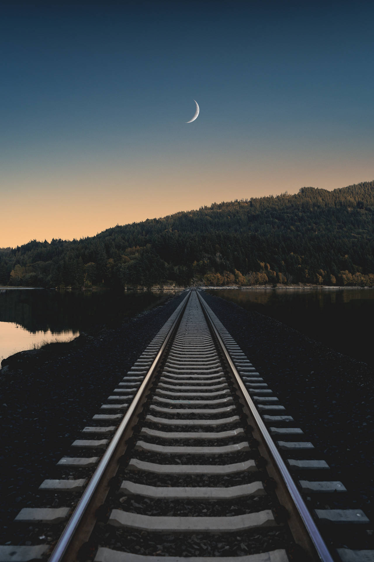 Railway To Crescent Moon Wallpaper